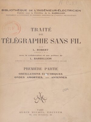 cover image of Traité de télégraphie sans fil (1)